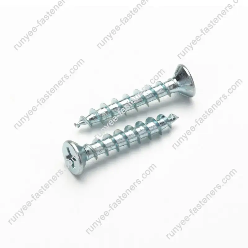 Vis de fenêtre Phillips à filetage grossier à tête plate pour PVC